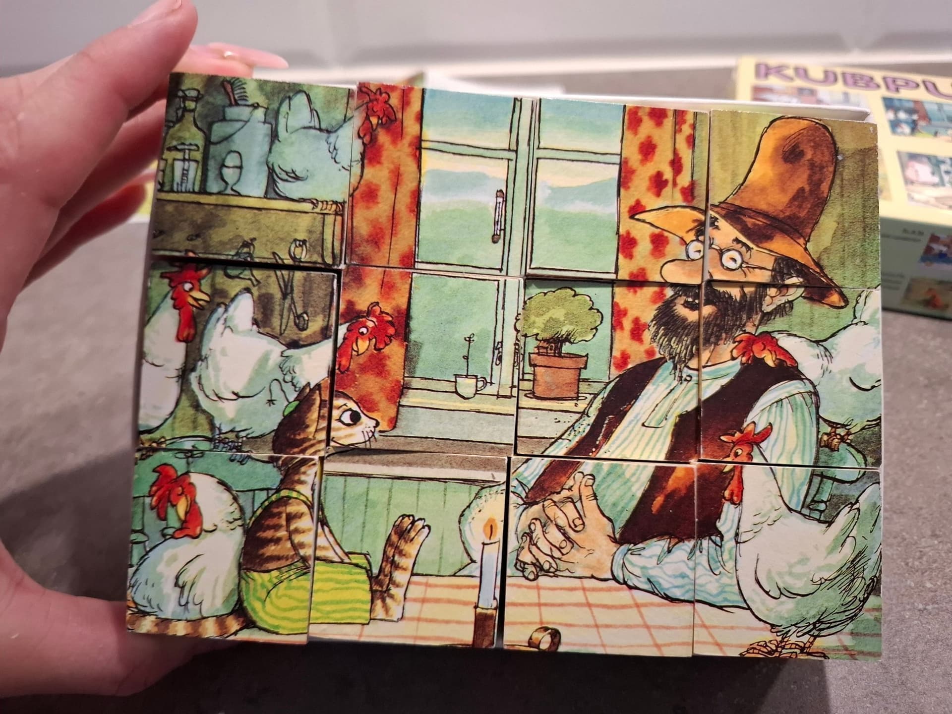 Kubpussel med klassiska barnmotiv