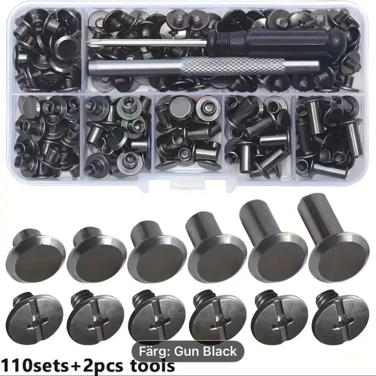 Nitar med verktyg, chicagoskruv Gun Black