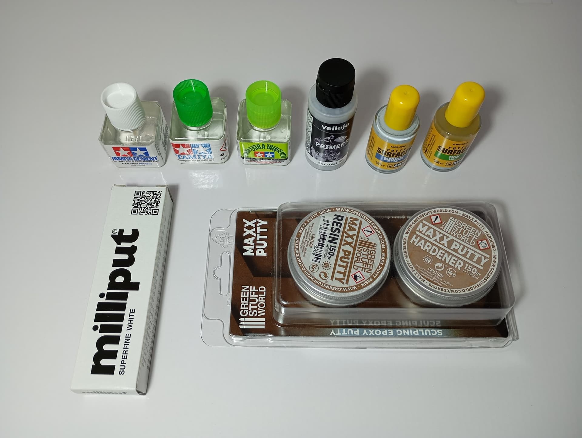 Modellbygge Lim Putty, Spackel, Tamiya, Ammo of Mig, Milliput, Green Stuff World