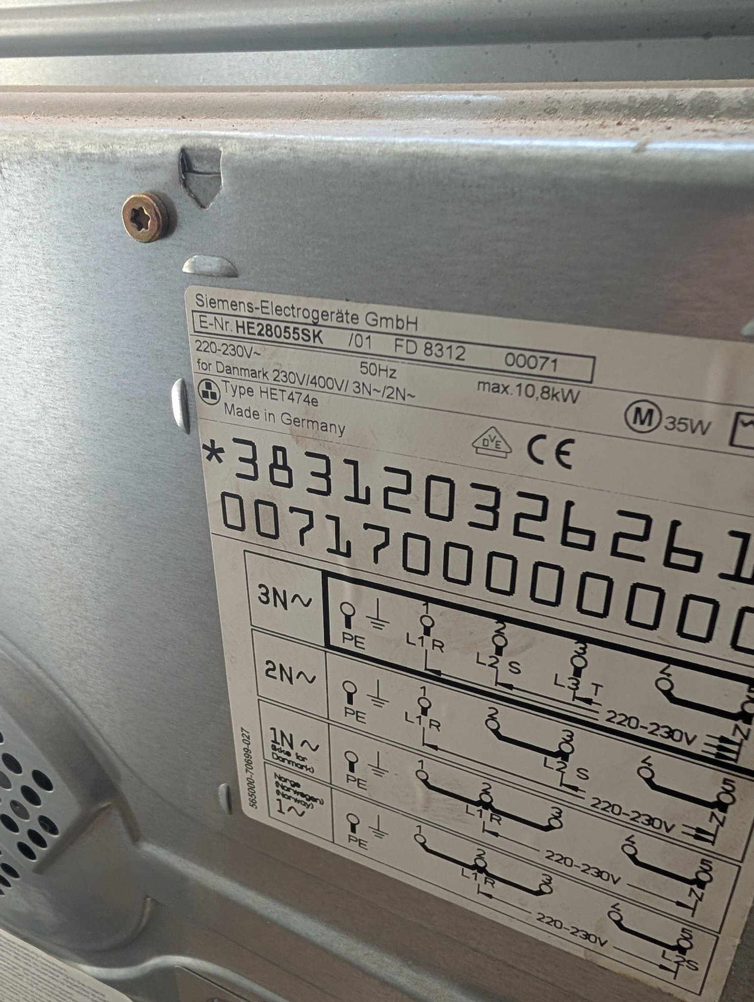 Siemens Inbyggnadsugn och Spishäll