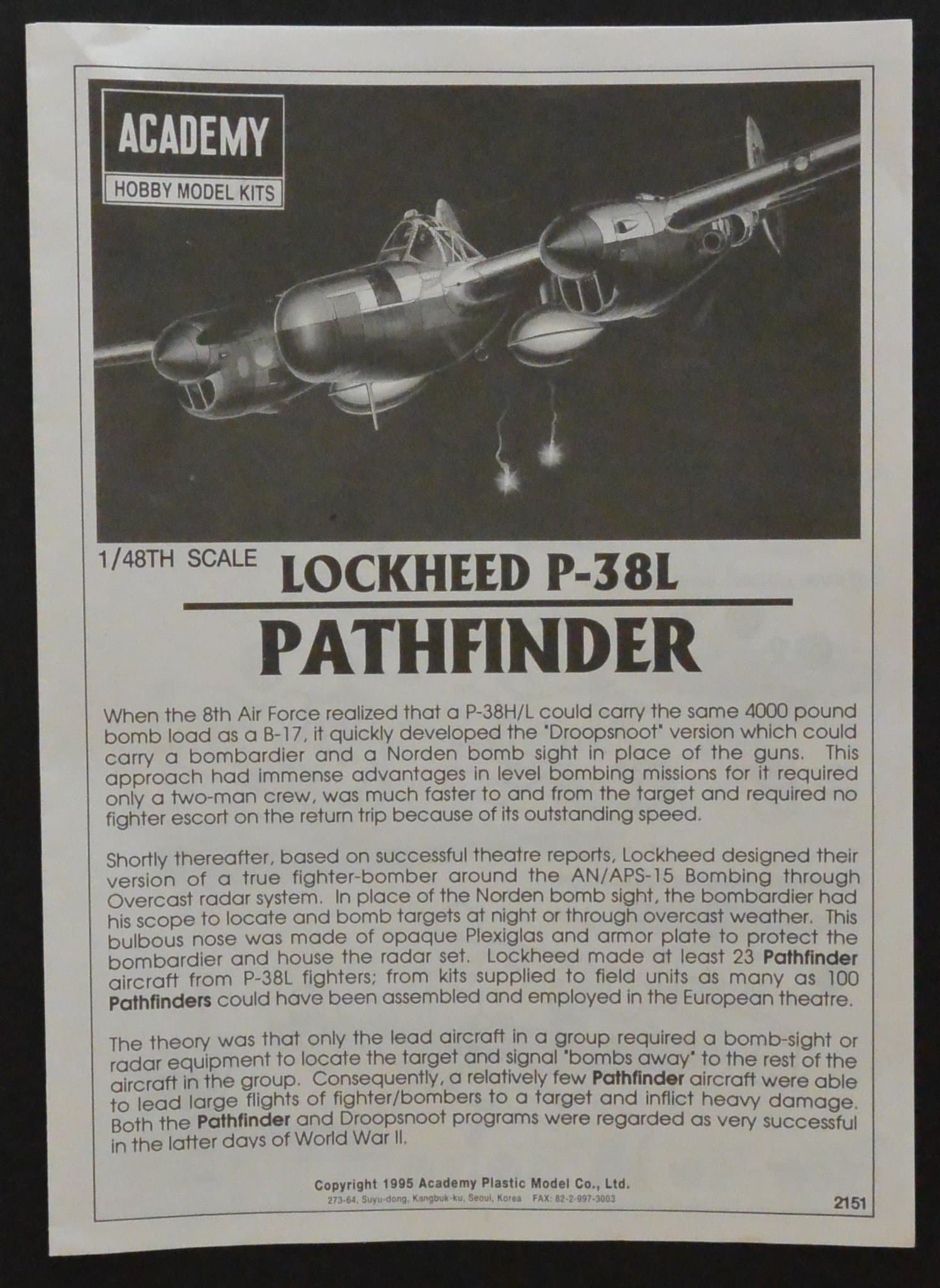 Academy 1/48 Lockheed P-38L Pathfinder 1/48