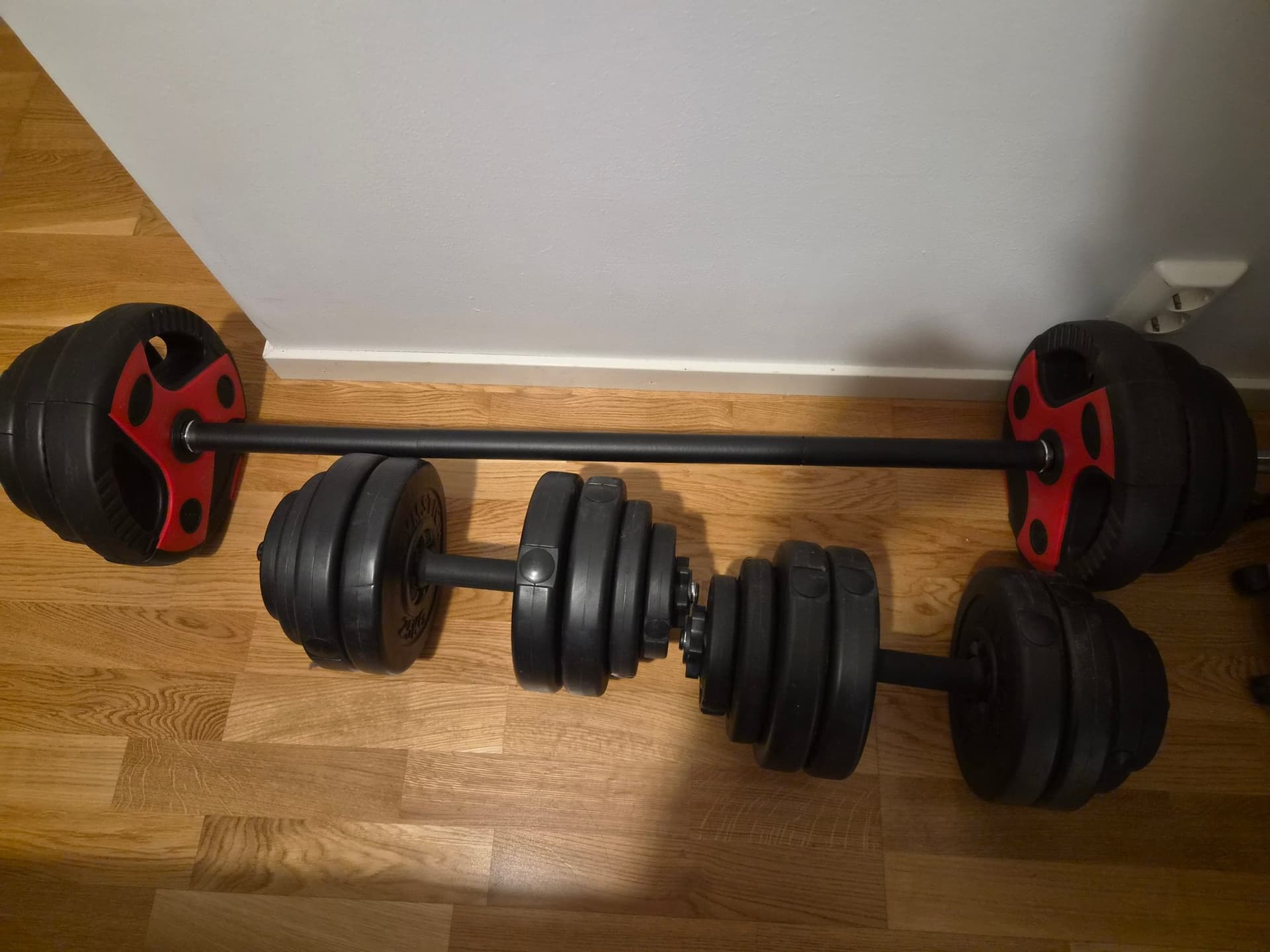 Pump Set Skivstång och hantlar med vikter