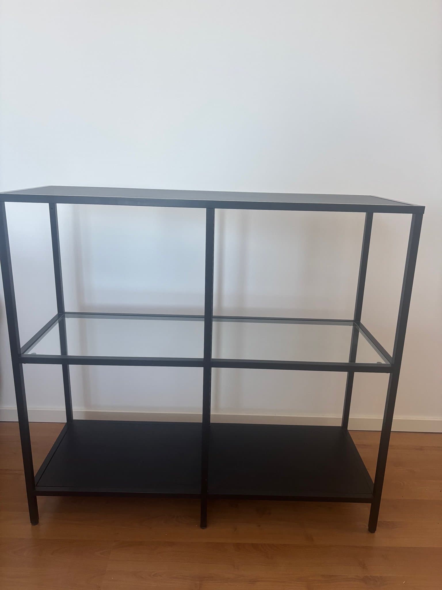 VITTSJÖ! Hylla, svartbrun/glas, 100x93cm