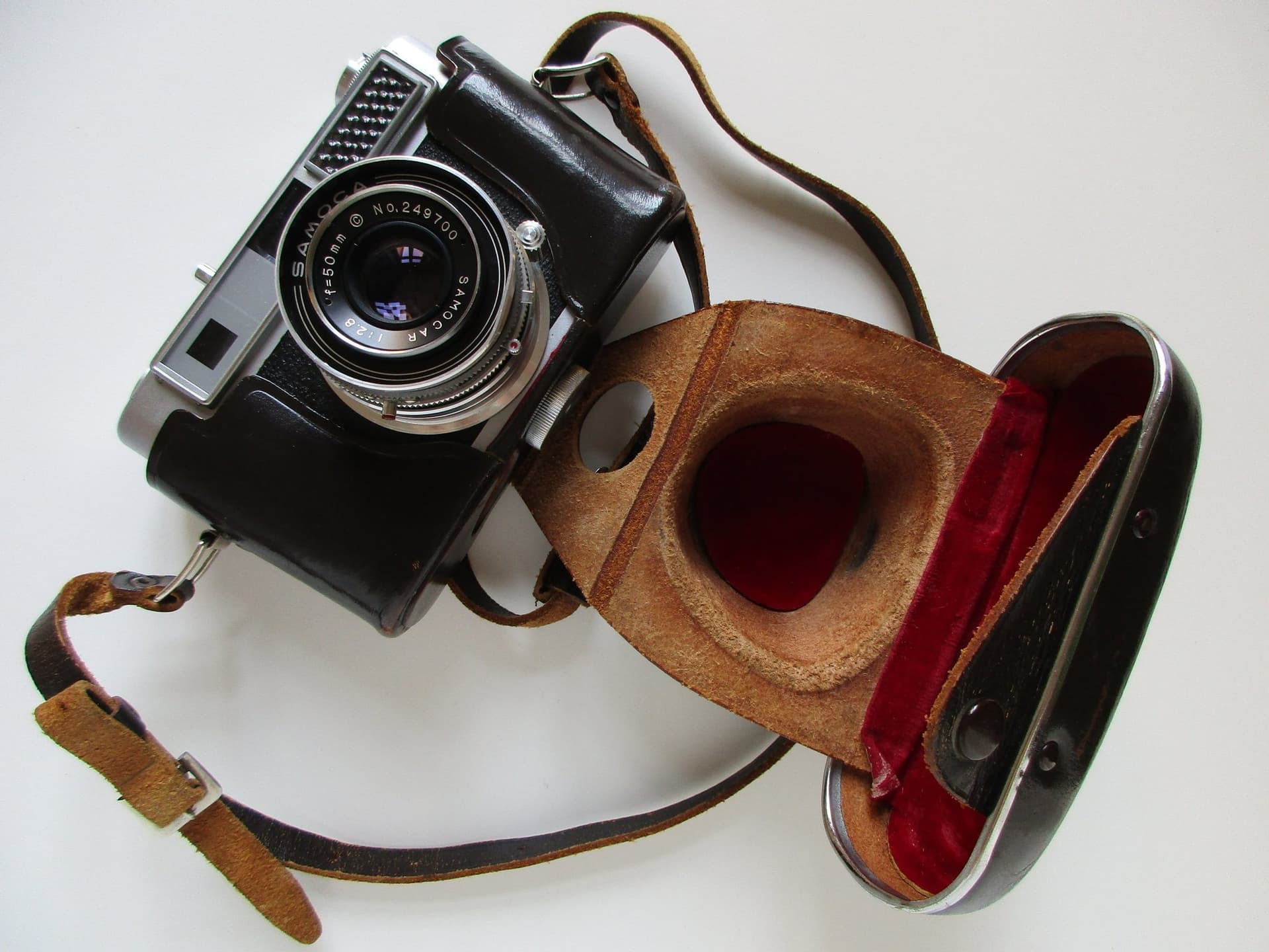 SAMOCA LE-II vintage analog kamera med Samoca objektiv f=50mm 1:2,8