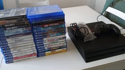 Playstation 4 Pro + 35 spel + Deltaco trådlös kontroll – Komplett paket!
