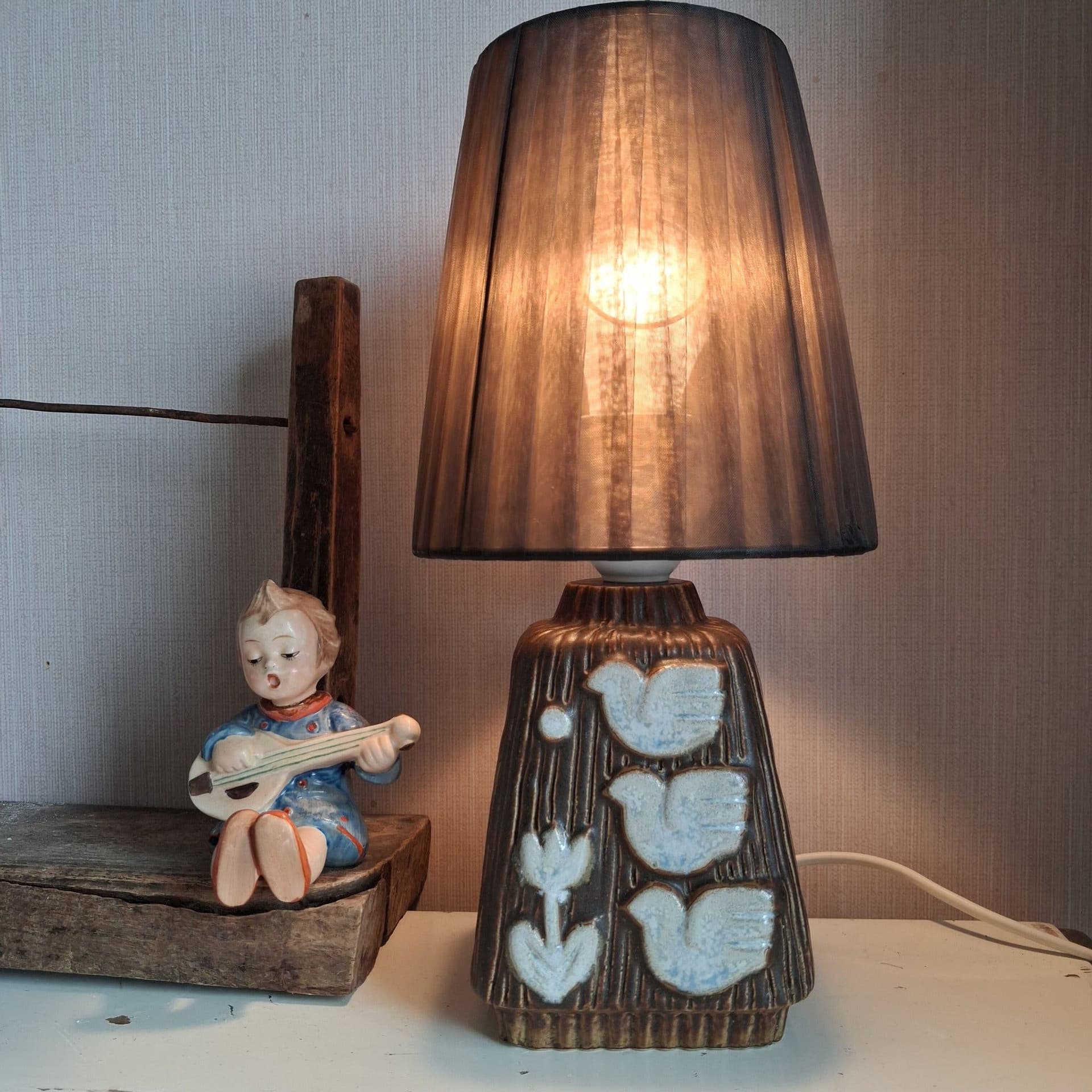 Bordslampa I stengods Ego stengods ateljé 1960 vintage Sweden tablelamp
