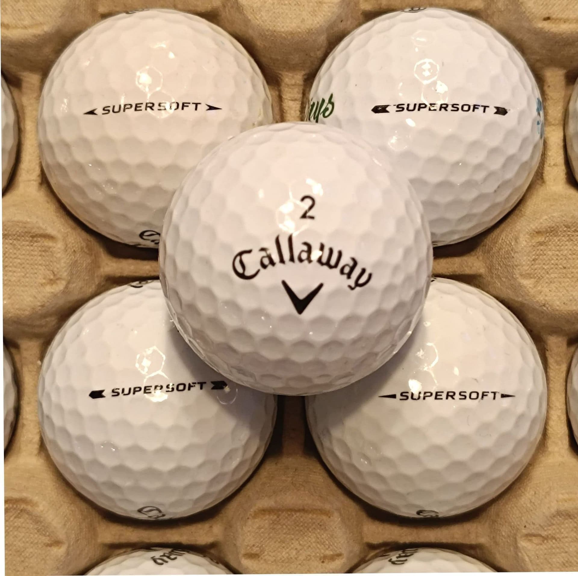 20 st Callaway Supersoft golfbollar – 18 gula & 2 rosa Färgglad auktion st Cal