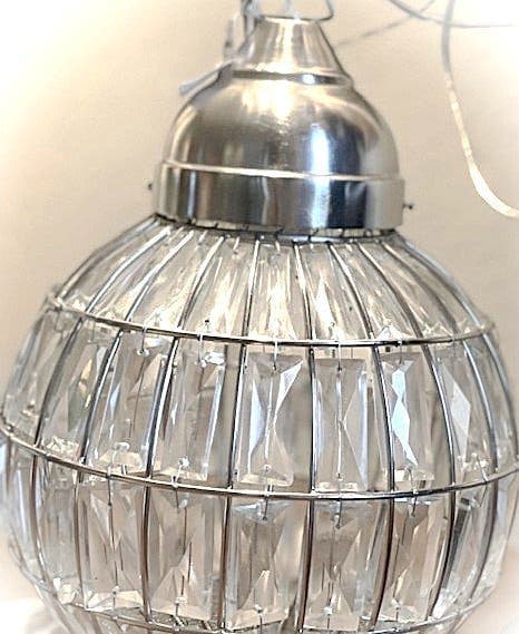Unik ny italiensk TAKLAMPA 40*30 cm, äkta prismor m. kristalltrådar. Ny 1995 kr