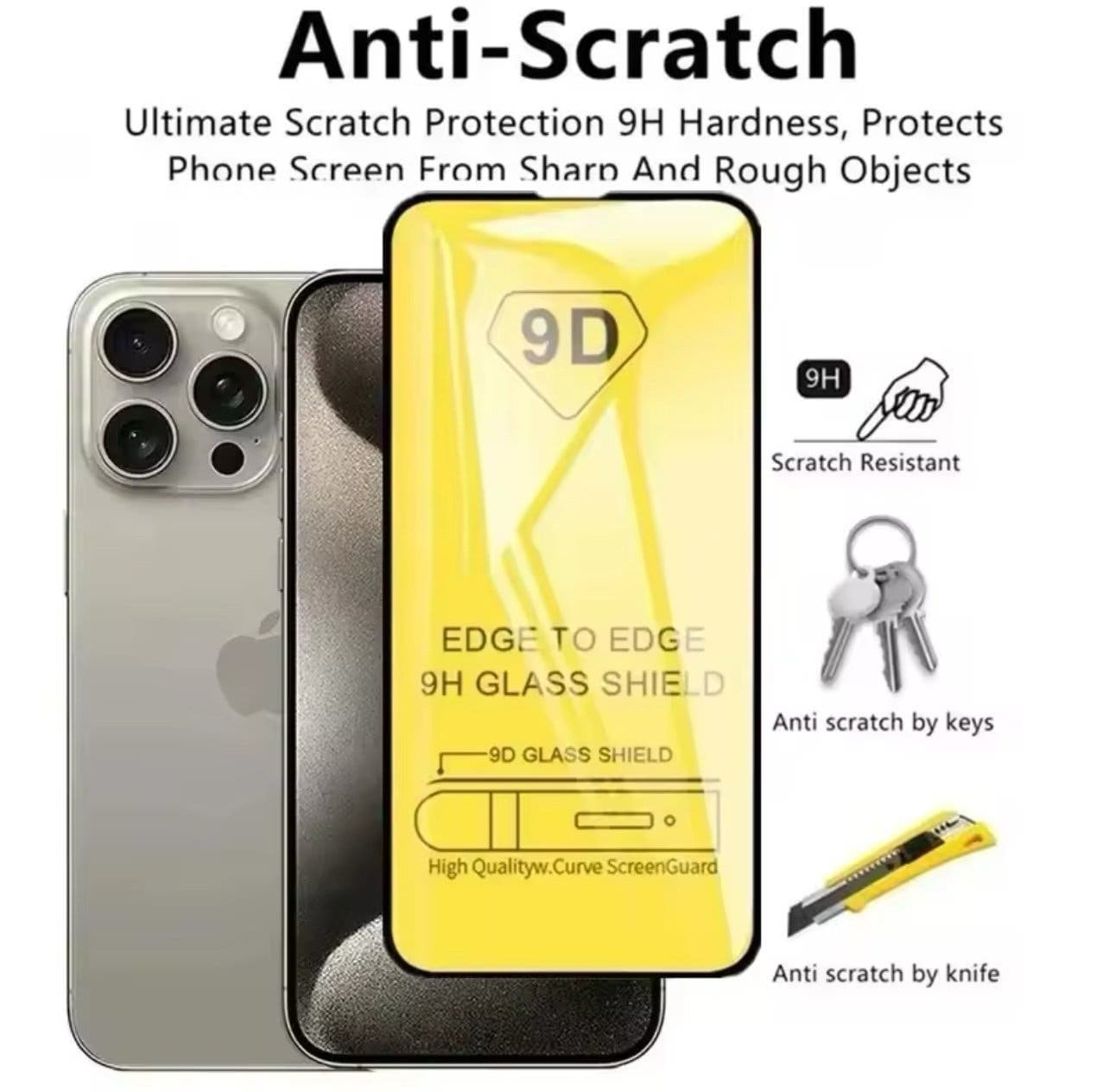 2-st iPhone 11 PRO//iphone x/xs/Heltäckande Härdat Glas - Full Fit /vit