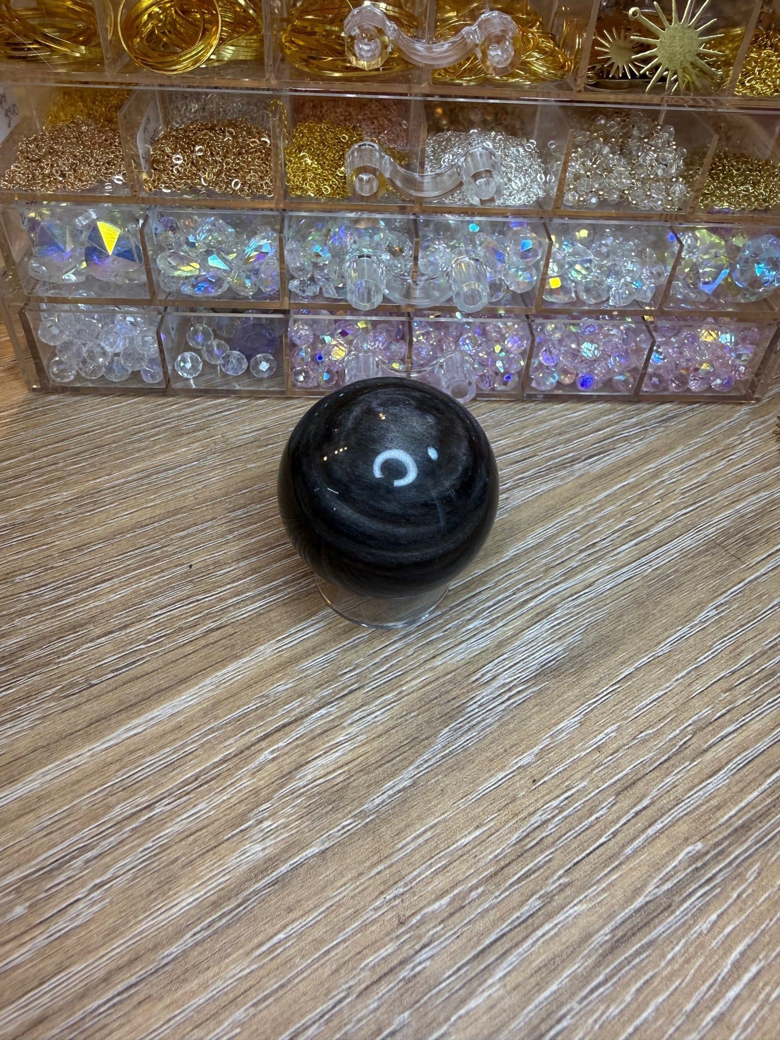 Klot, silver obsidian