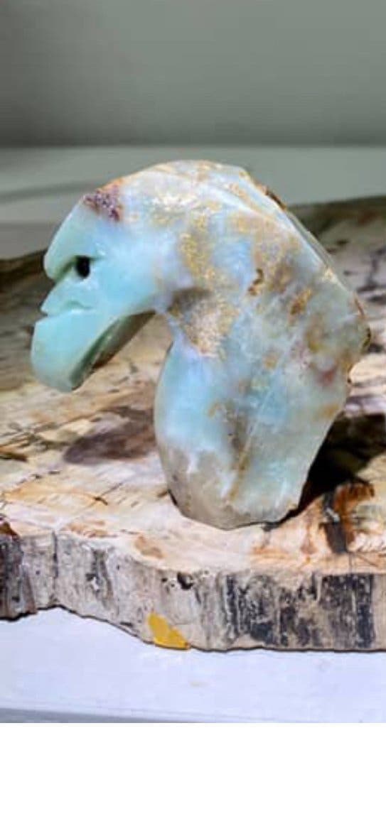 Kristall Örn Fågel Eagle Karibisk Kalcit carving