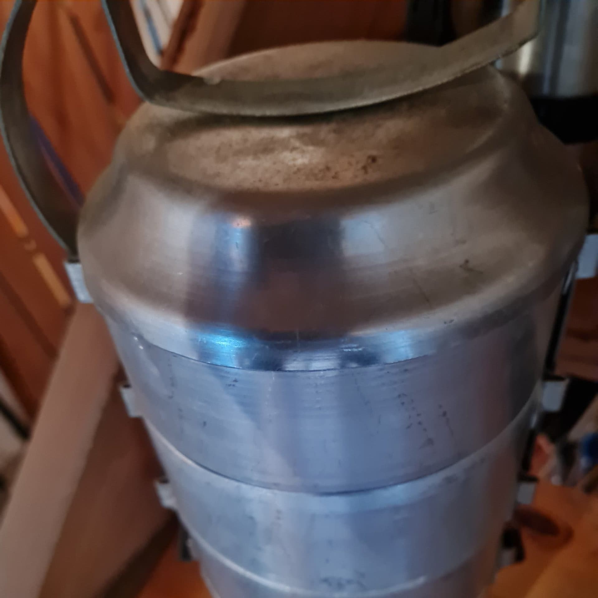 Retro Stormkök / Campingkök i aluminium med spritbrännare + Matbärare & Termos