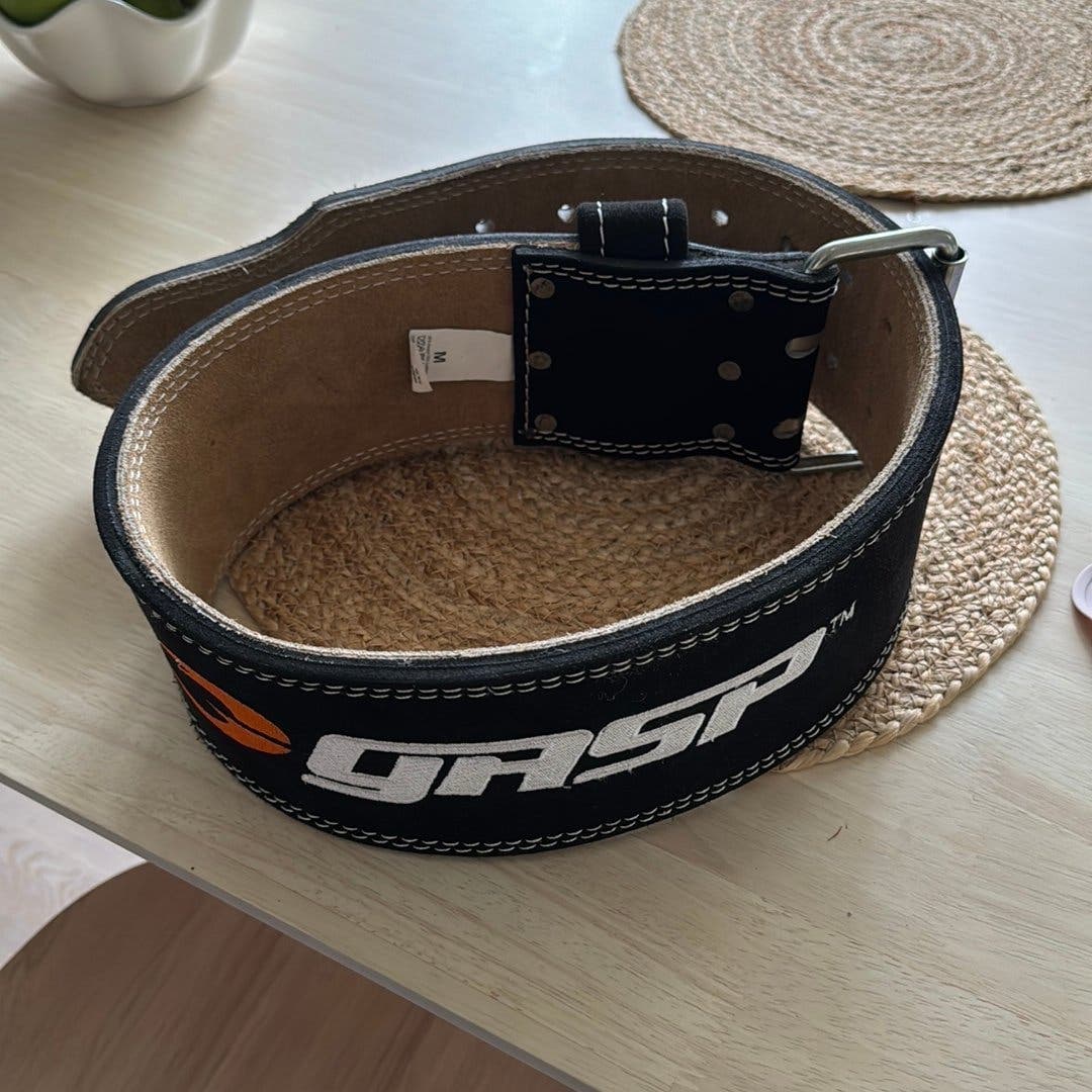 GASP träningsbälte i läder, storlek M