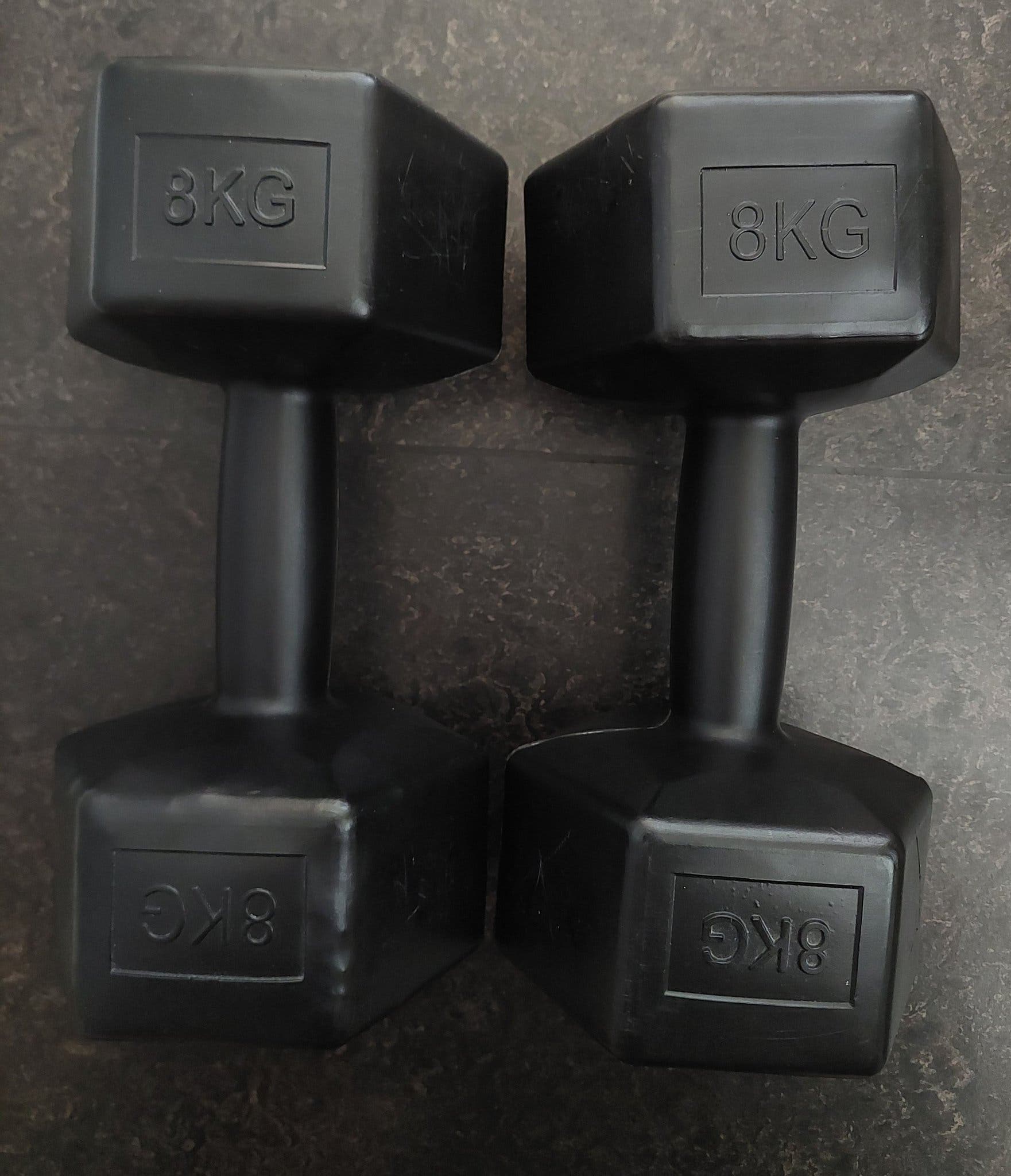 Hantlar 8 kg, 2 stycken