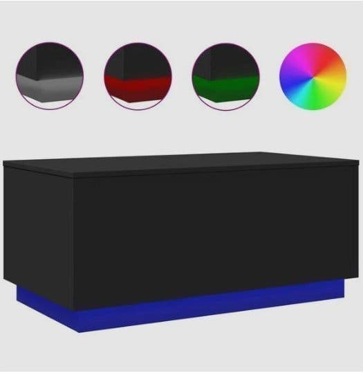 Svart soffbord med LED-belysning