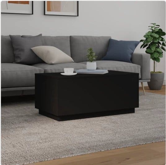 Svart soffbord med LED-belysning