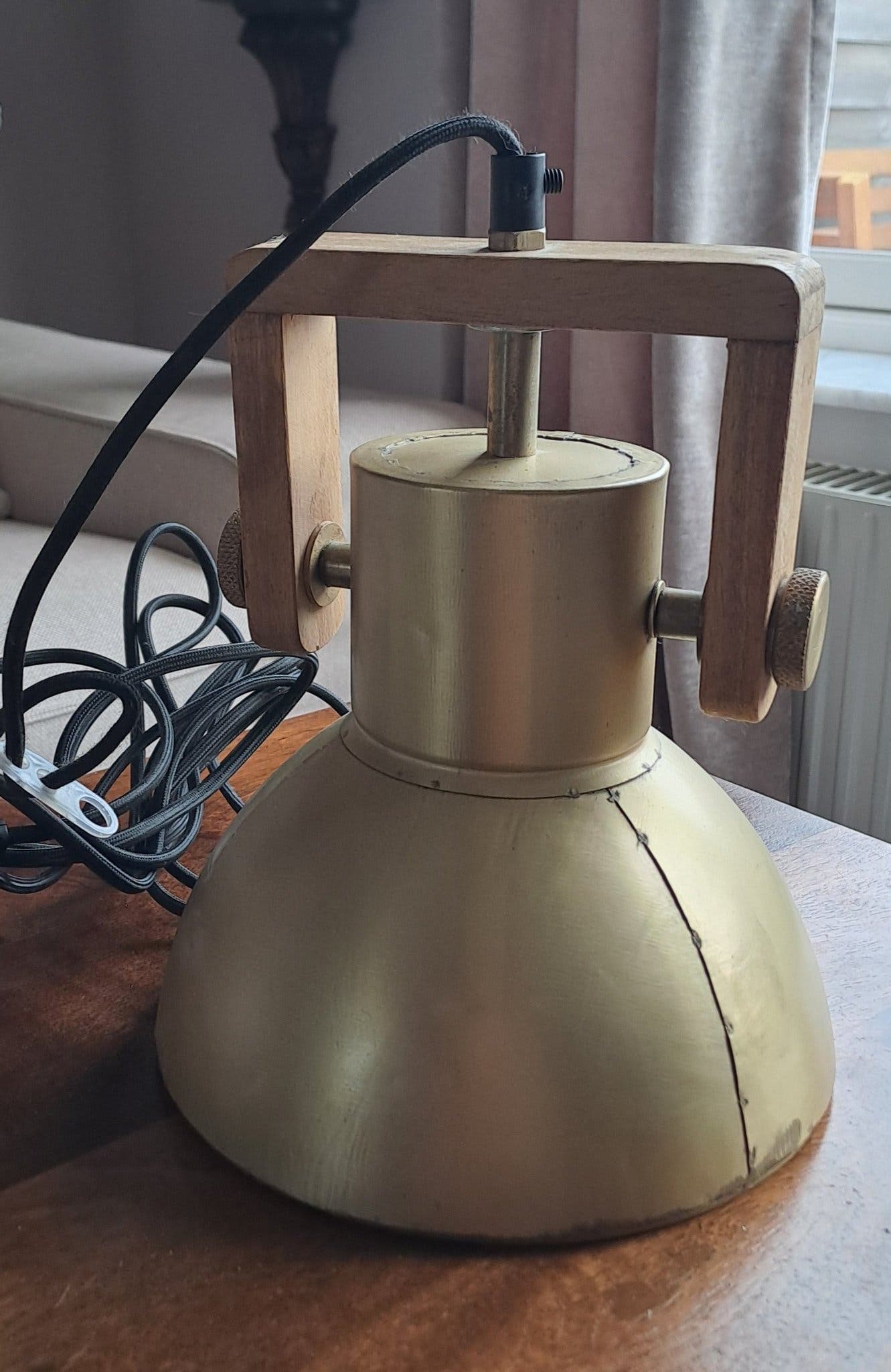 Industri Taklampa i metall och trä PR Home Ashby