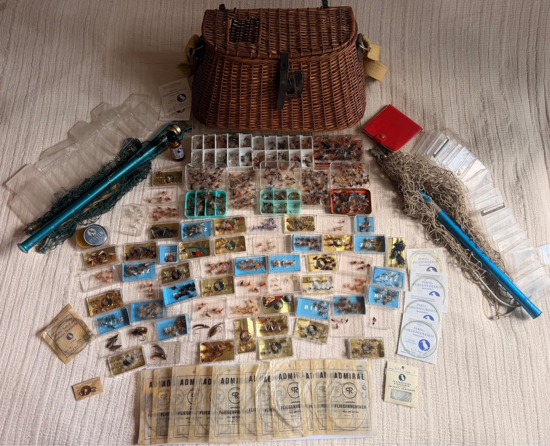 Arvegods flugfiske – vintage samling med Kingfisher & Ritz