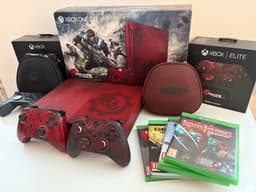 Xbox One S Gears of War 4 Limited Edition med 3 handkontroller och spel