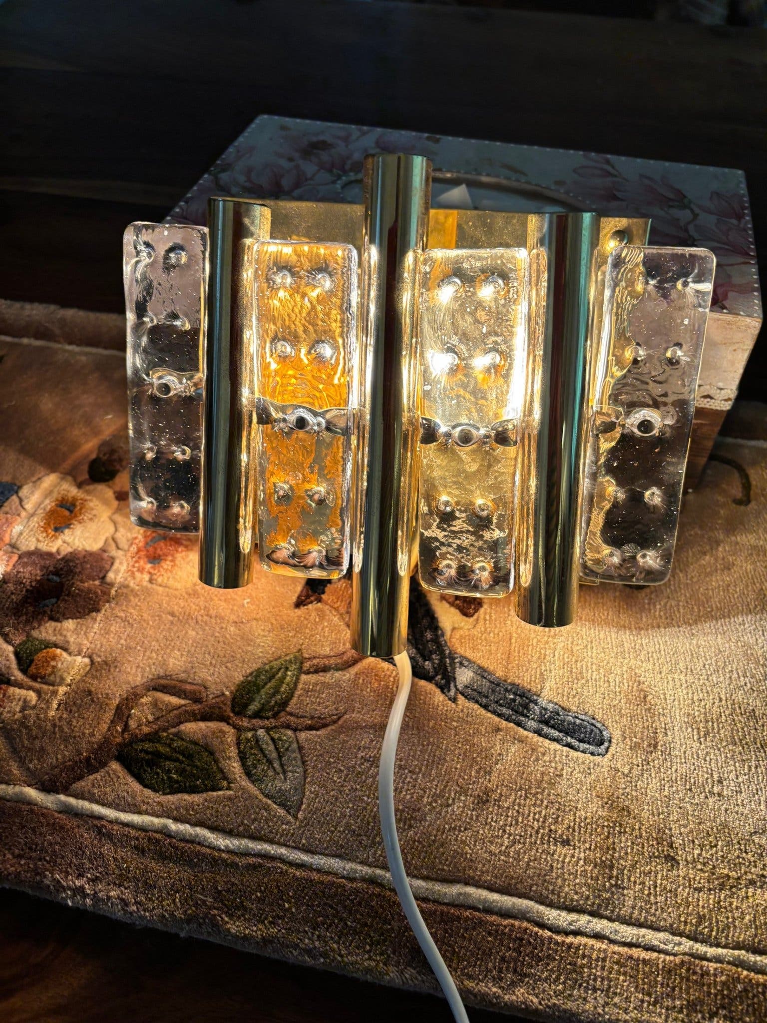 Vägglampa i Mässing och Glas Carl Fagerlund Orrefors / Hans Agne Jakobsson 1960