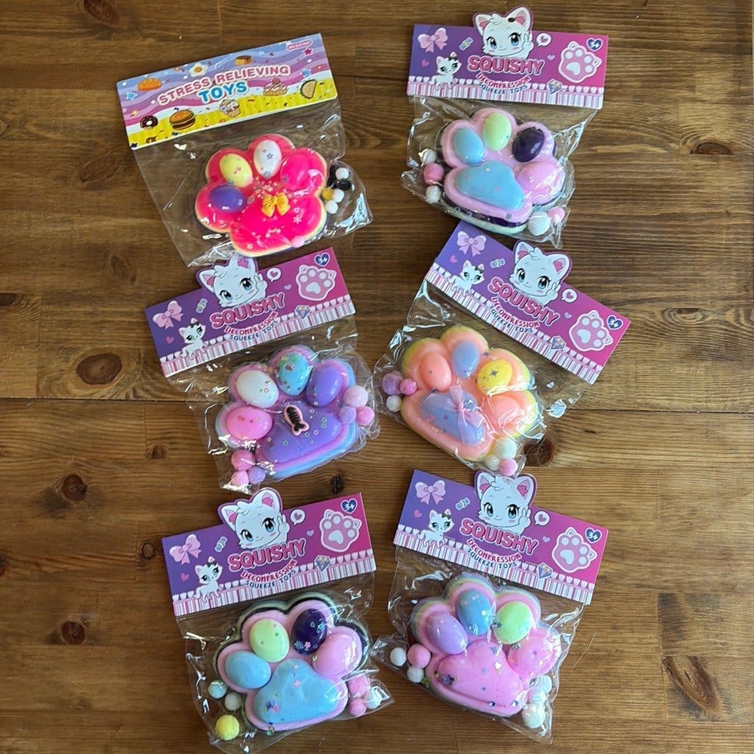 Squishy Stressavlastande Leksaker - Kattass 6 stycken
