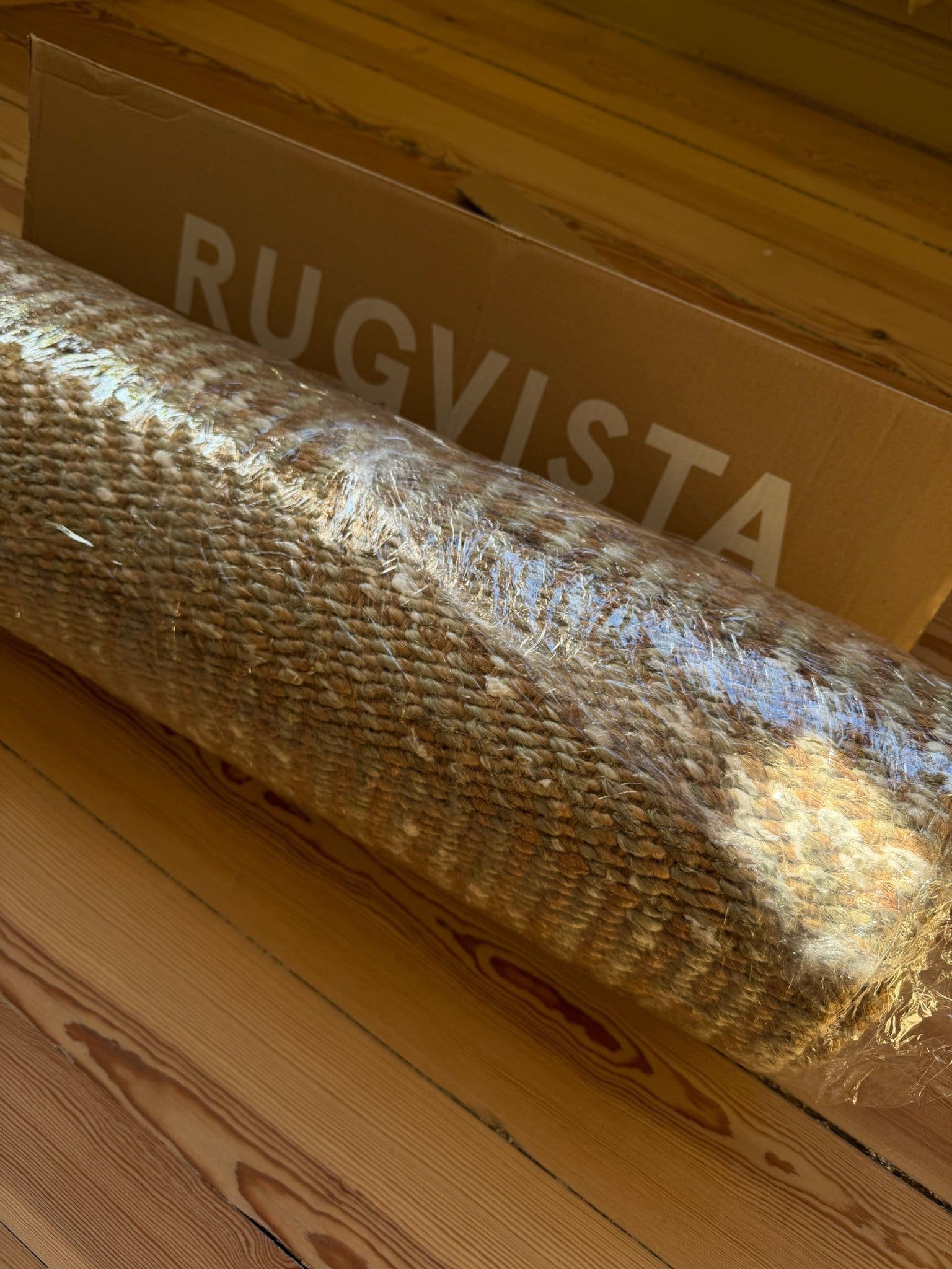 Oanvänd ny Rugvista Sahara Jute gångmatta 80 x 400 cm