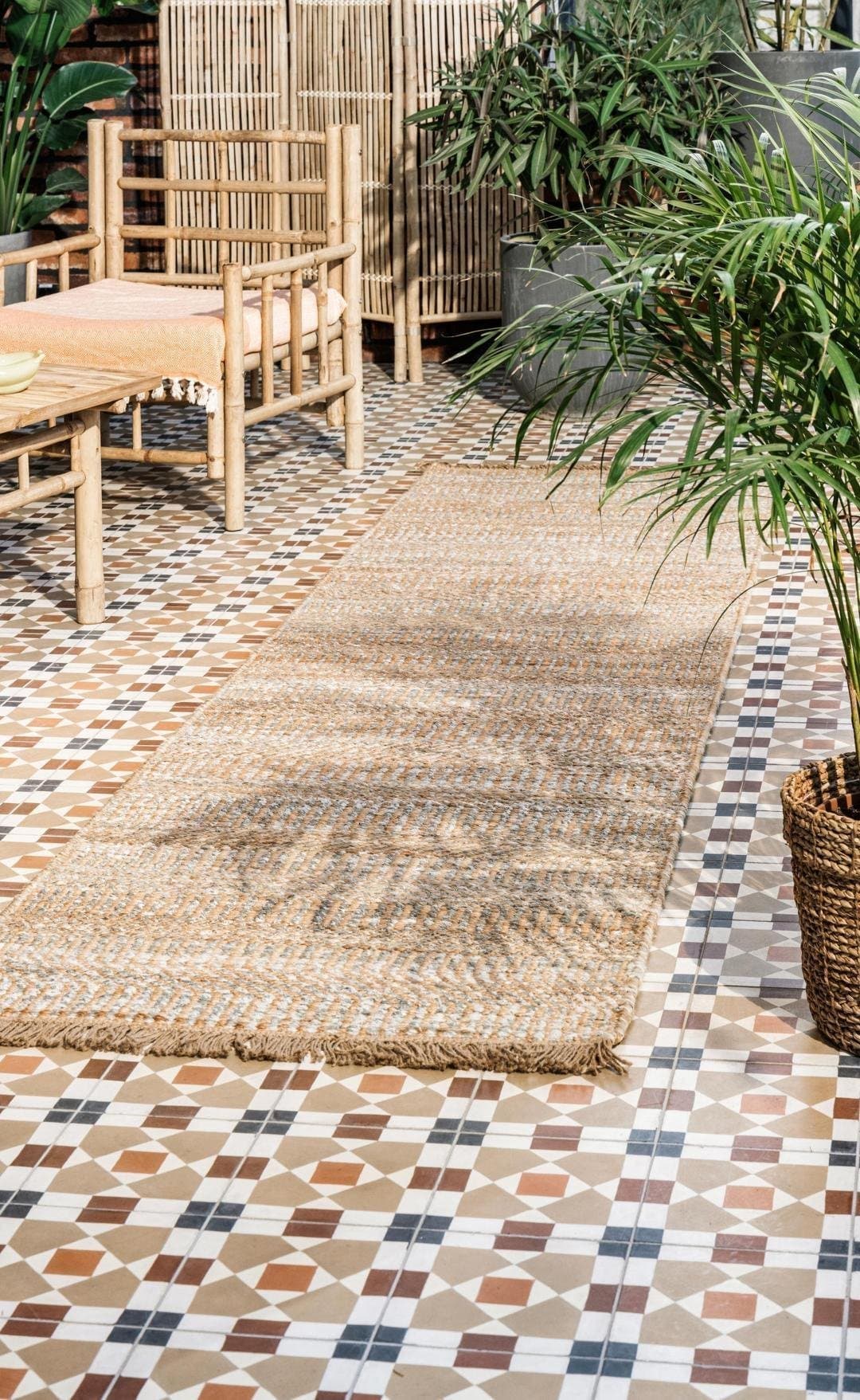 Oanvänd ny Rugvista Sahara Jute gångmatta 80 x 400 cm