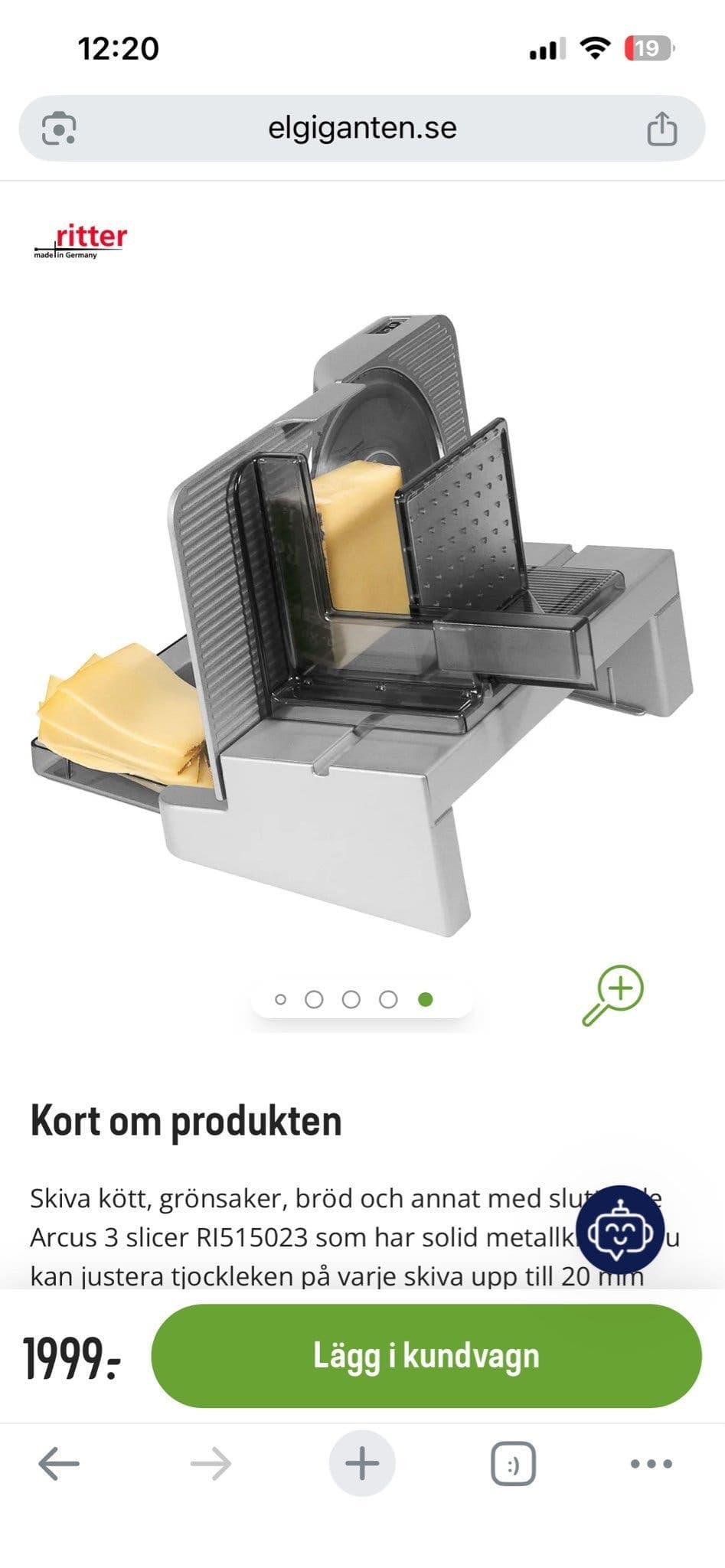 Ritter Arcus 3 Allesschneider Elektrisk Matskärare Super Bra Skick!