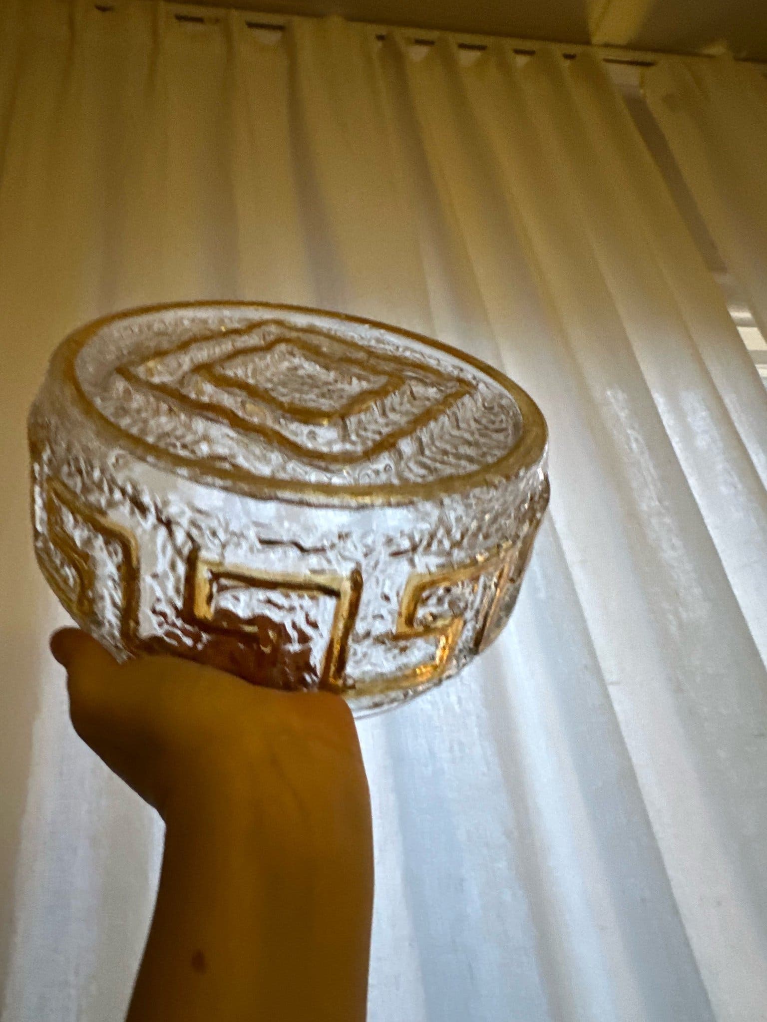 Fantastisk vacker plafond Taklampa i glas guldfärgad dekor retro vintage lampa