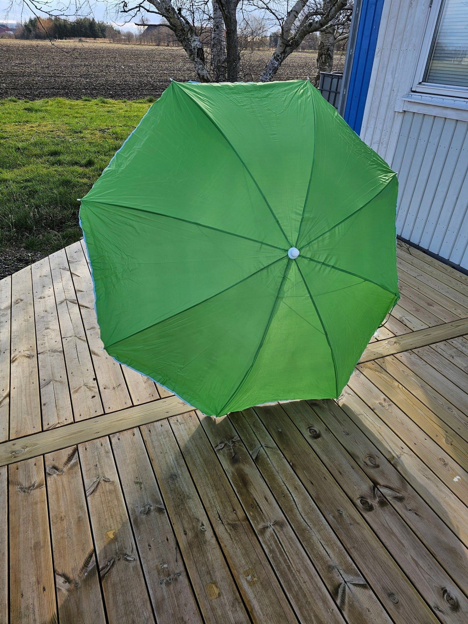 Helt nytt Strandparasoll, solskydd, Grönt och silver uv reflekterande 180cm