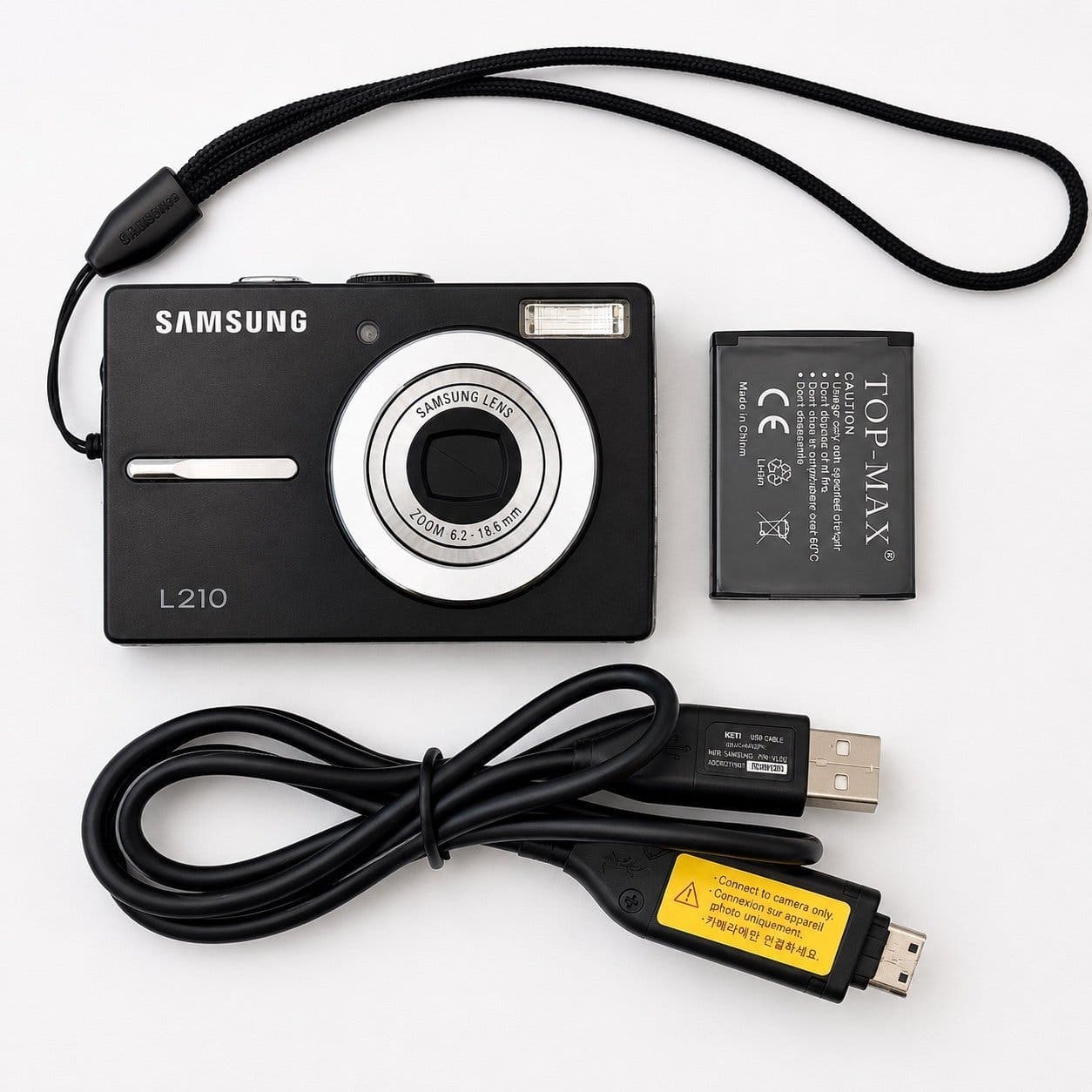 Samsung L210 Digitalkamera – fungerar, batteri och kabel medföljer