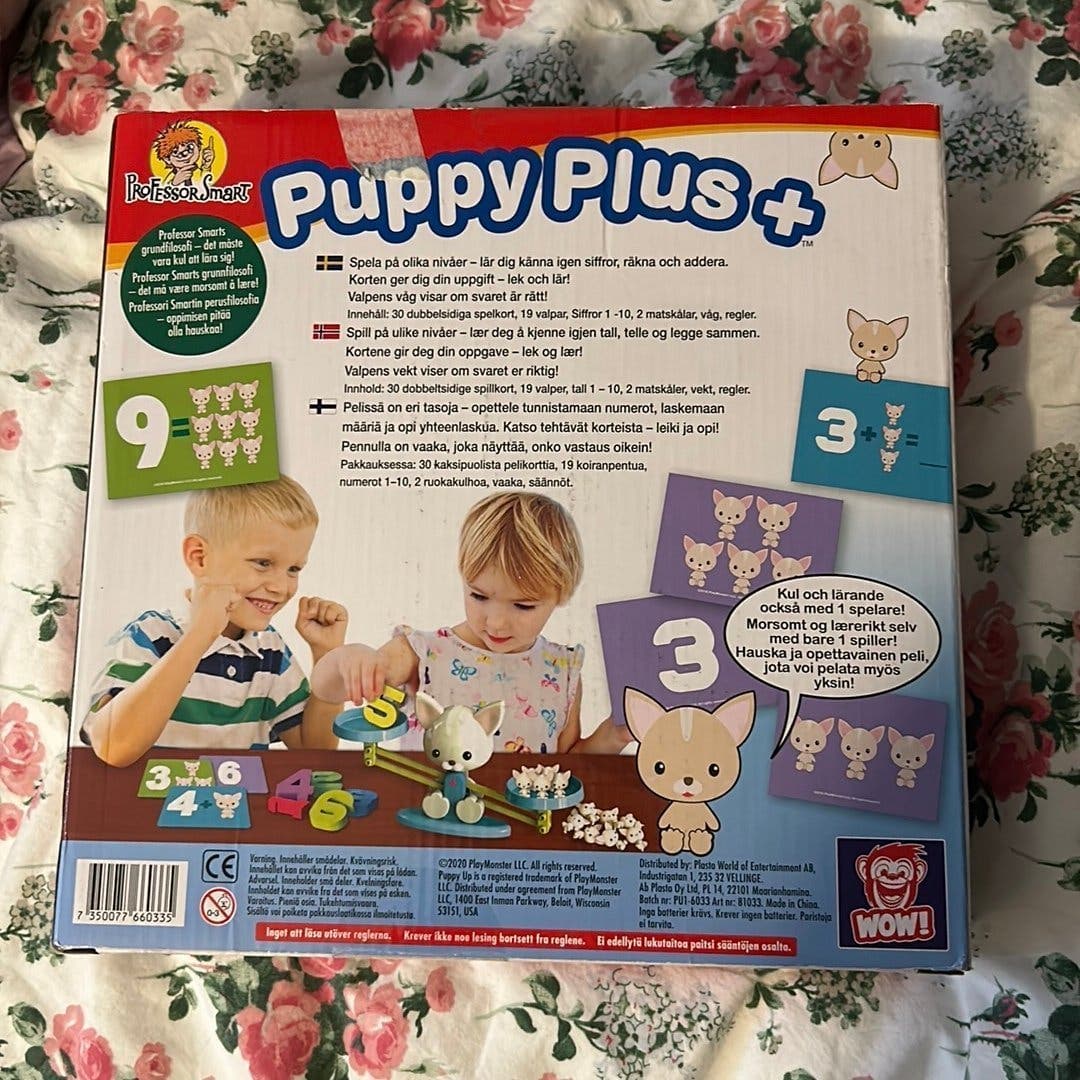 Puppy plus + spel som lär ut siffror, räkna, addera osv