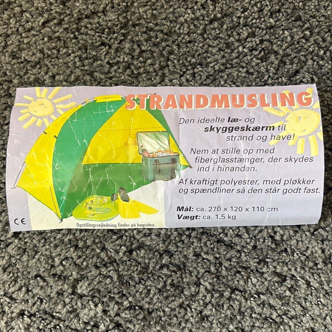 Strandmussla- strandtält solskydd o vindskydd