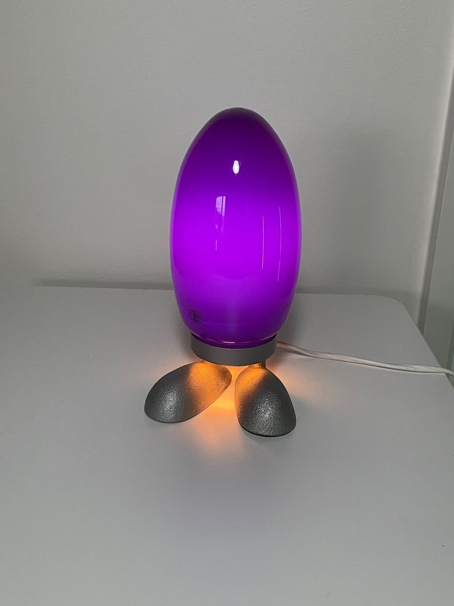 IKEA Äggbordslampa | Glas & Metall | Raketmotiv | 2000-tal | Popmodern