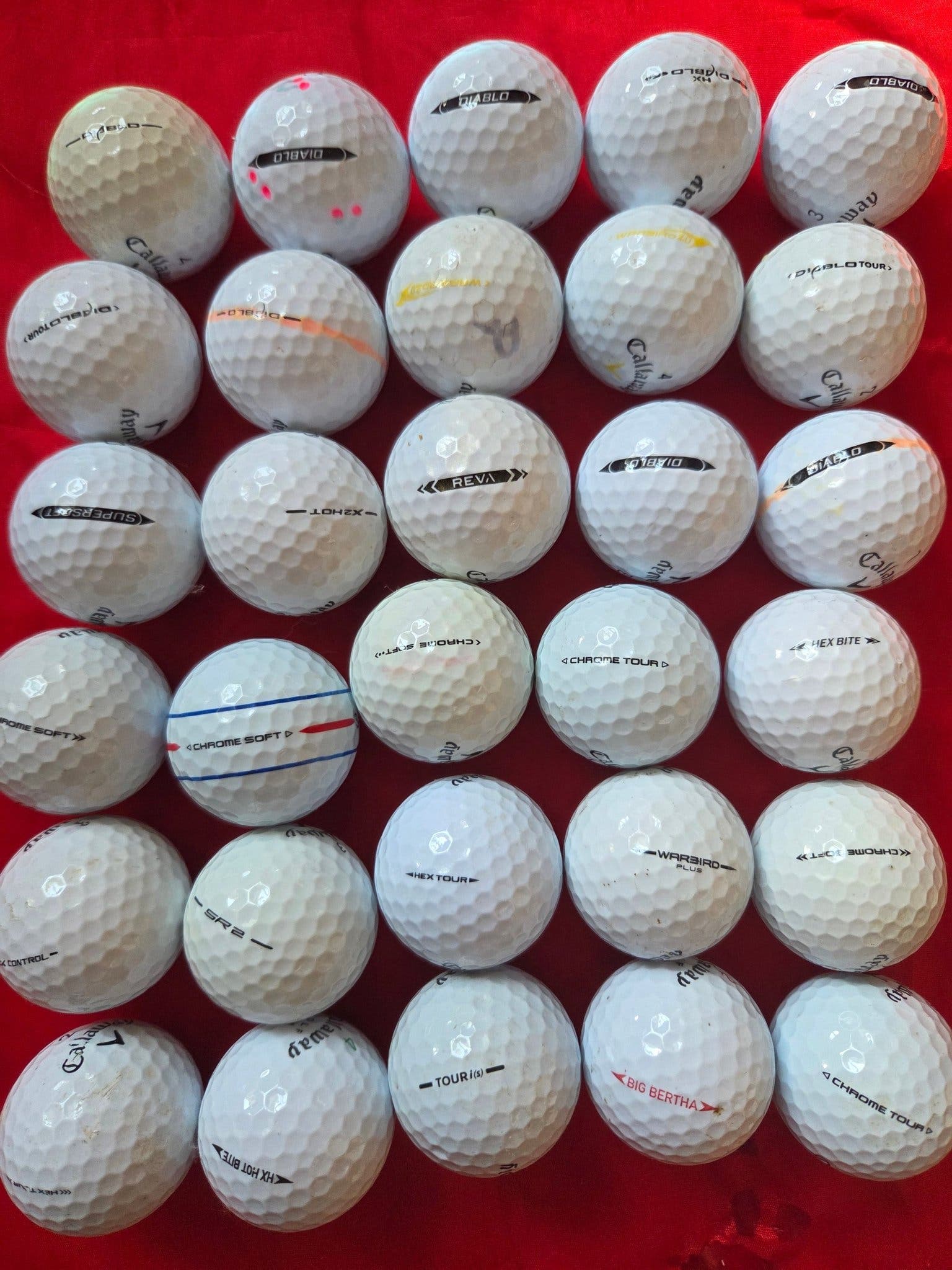 30 st mixade Callaway golfbollar