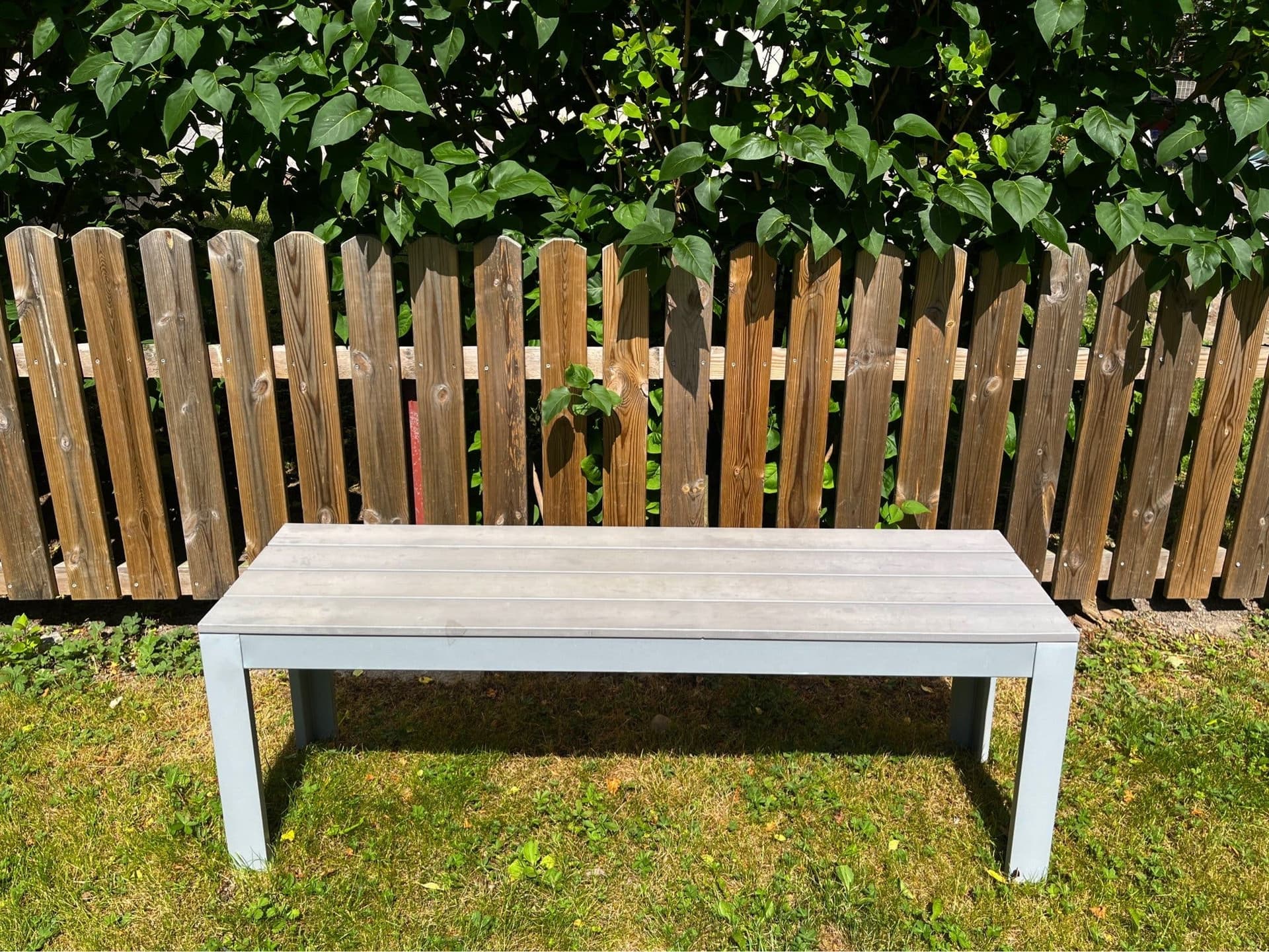 IKEA bänk utebänk grå