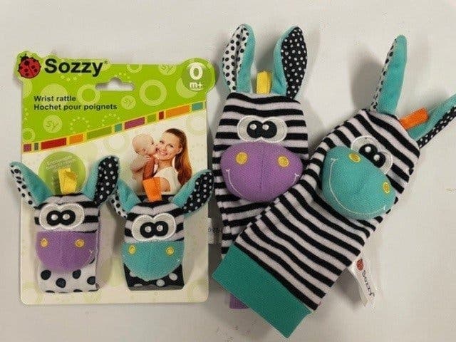 Sozzy Wrist och Socks Rattle / Zebra