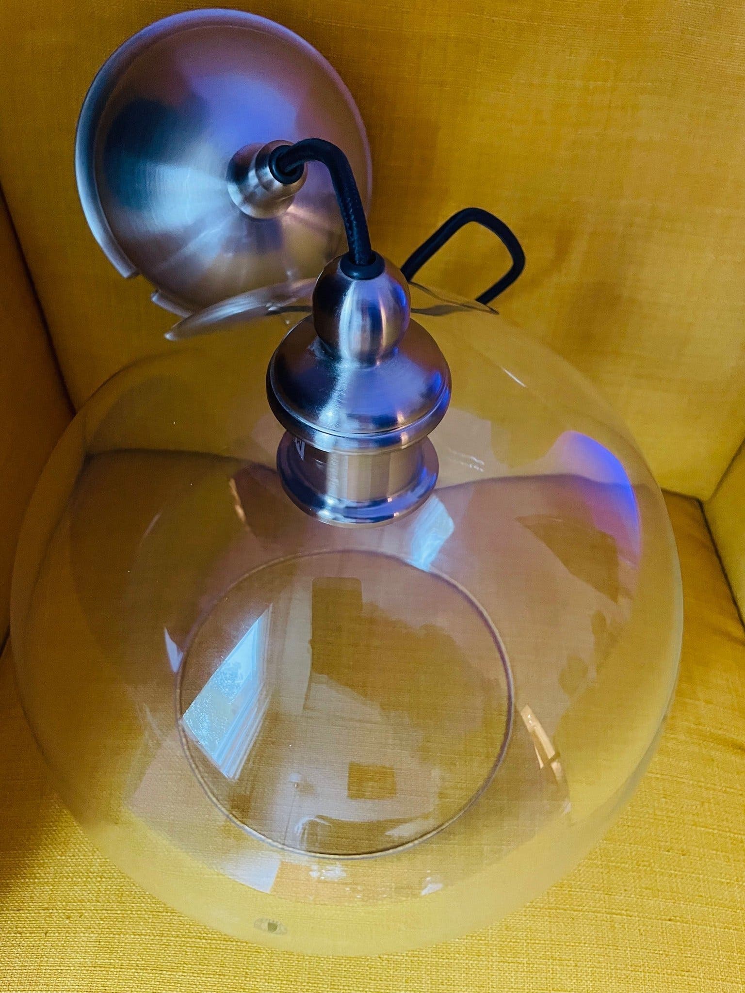 Taklampa två olika häng glas med lång kabel - 140cm!