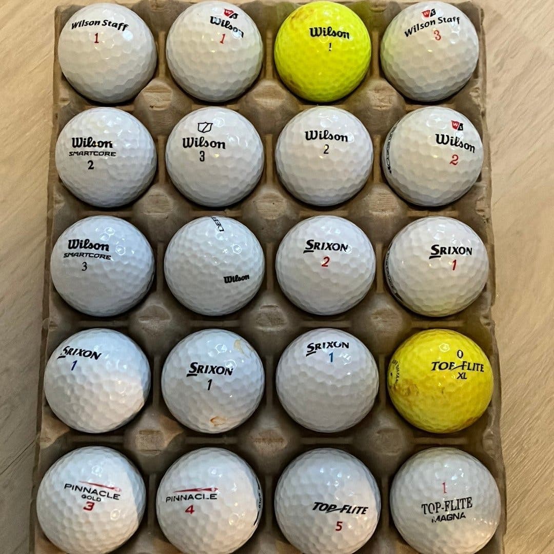 20 golfbollar från Wilson, Srixon, Pinnacle och Top-Flite