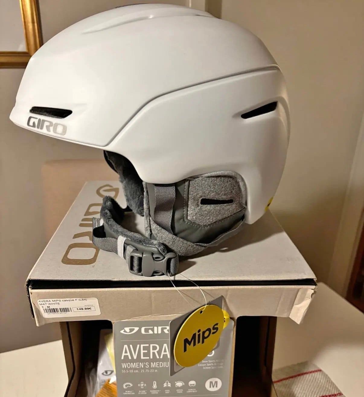 NY!! Skidhjälm, Giro MIPS vit, stl.M (55.5-59 cm)