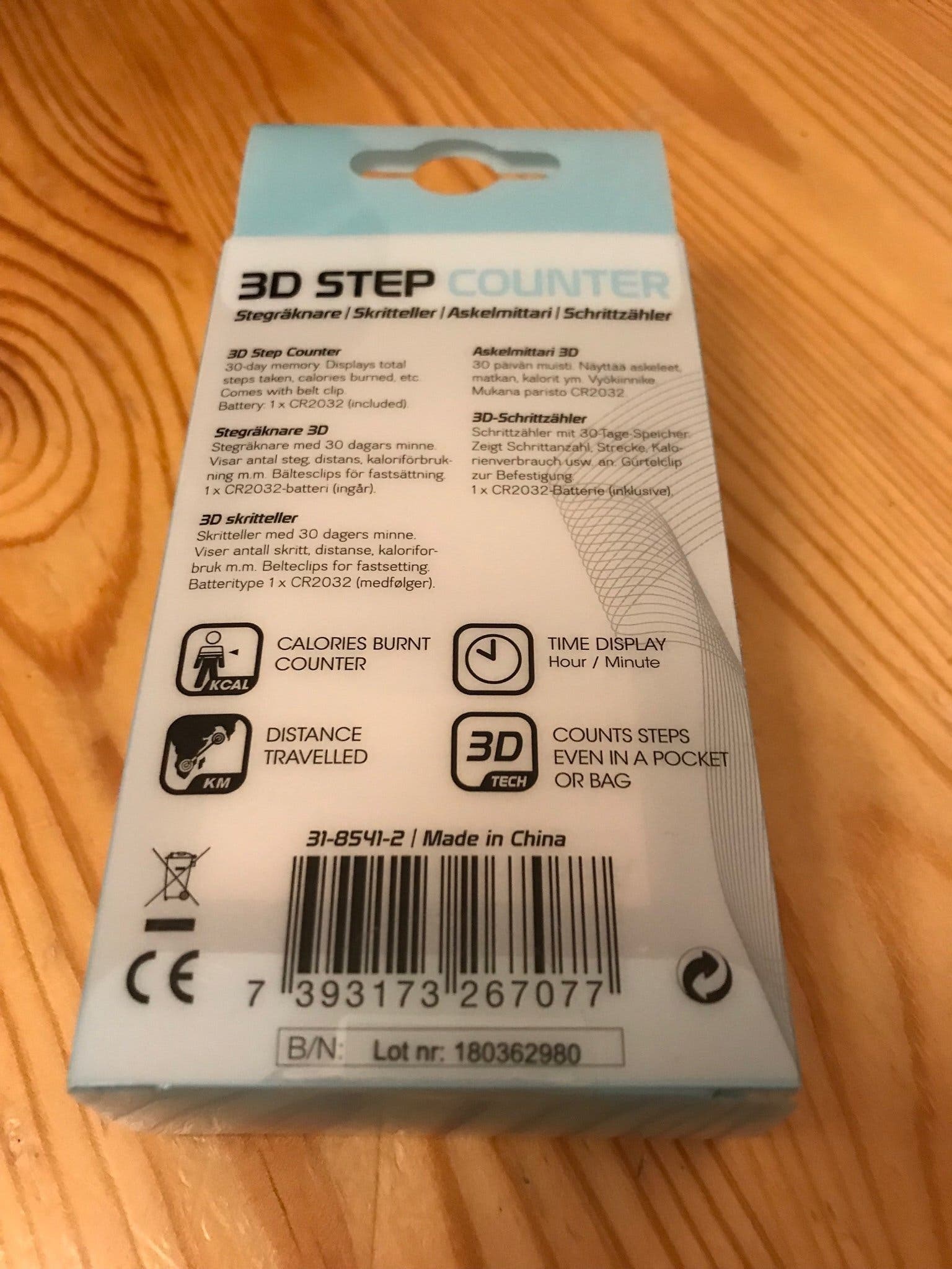 Ny/Oanvänd Asaklitt 3D Stegräknare