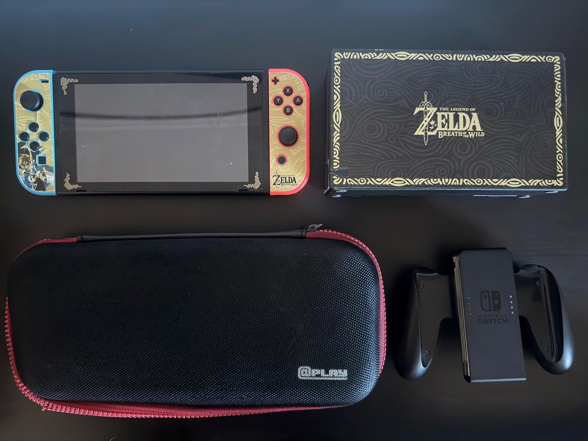 Nintendo Switch Zelda tema – 7 Spel, 3 Joy-Con Par, Pro Controller, nyskick