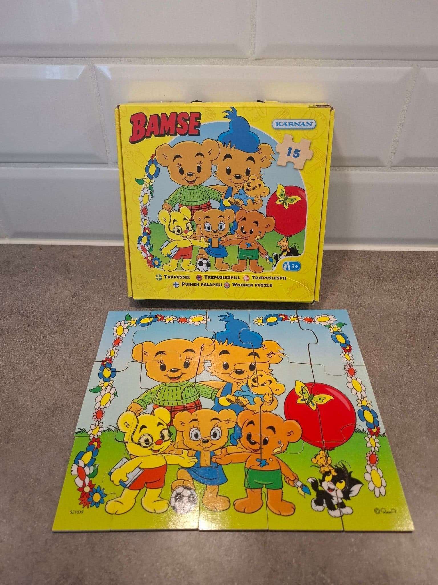Bamse Pussel I trä 15bitar
