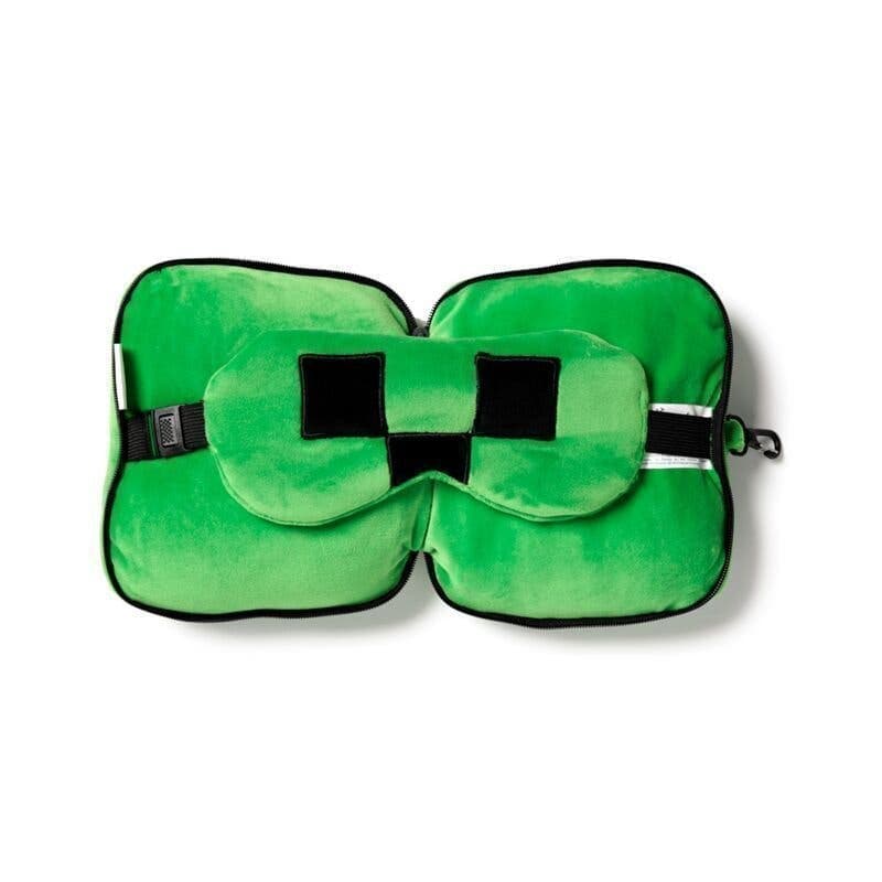 Relaxeazzz Minecraft Creeper – Plysch Resekudde & Ögonmask