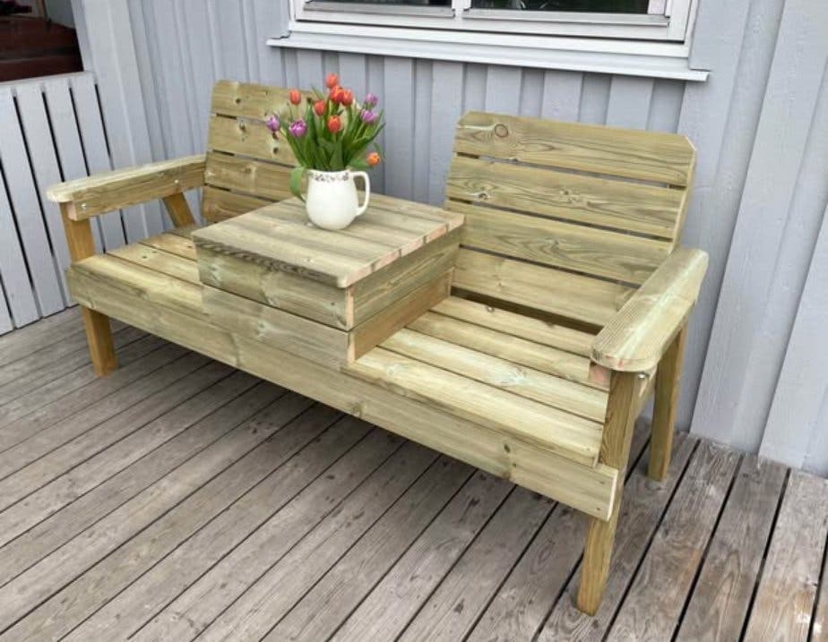 Trädgårdsbänk Picknickbord Relaxa för 2