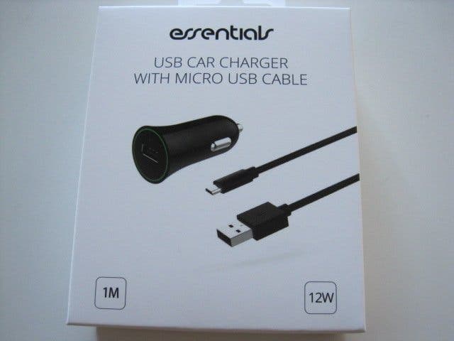 Essentials USB Billaddare med Micro USB-kabel Ny