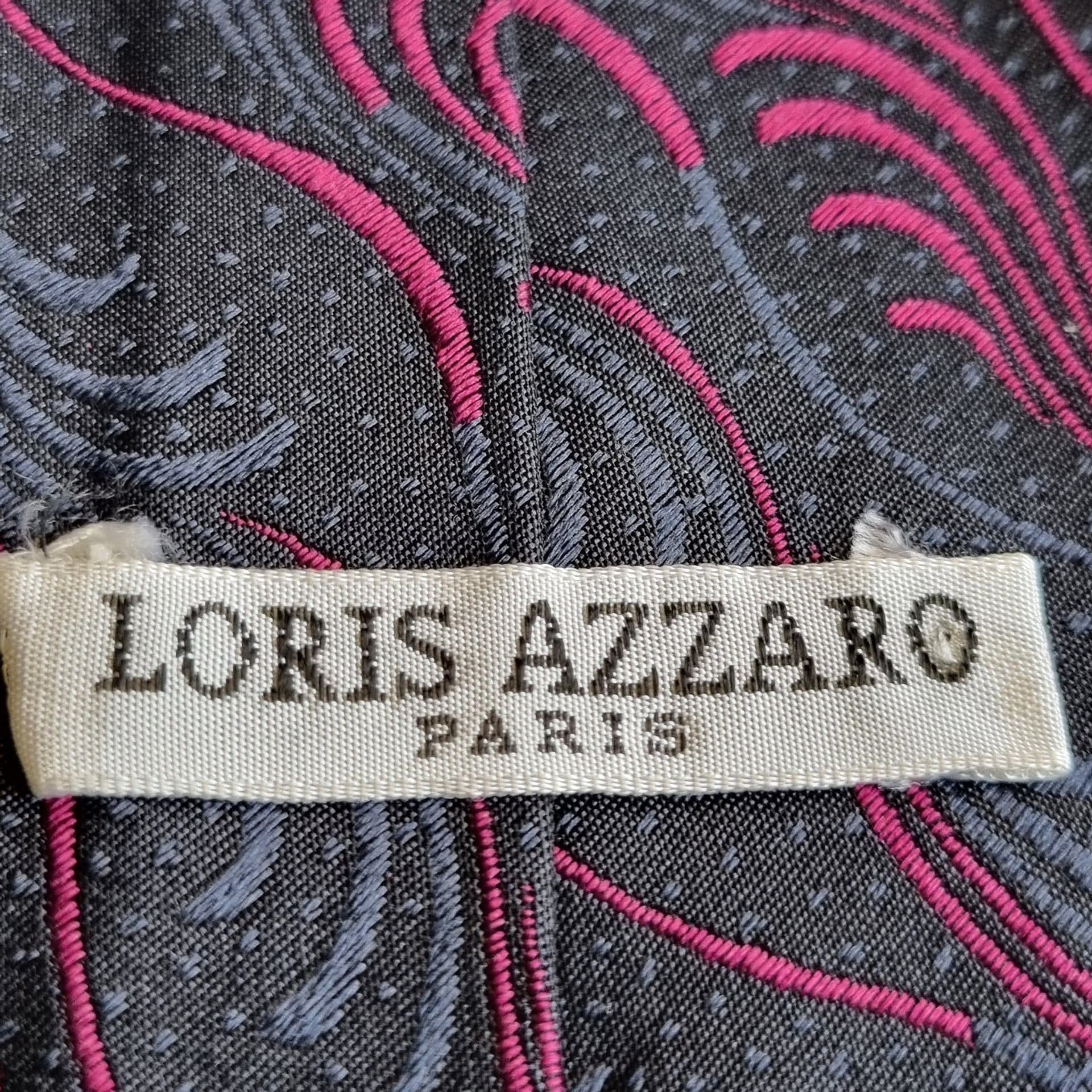 Loris Azzaro svart slips ny oanvänd Frankrike