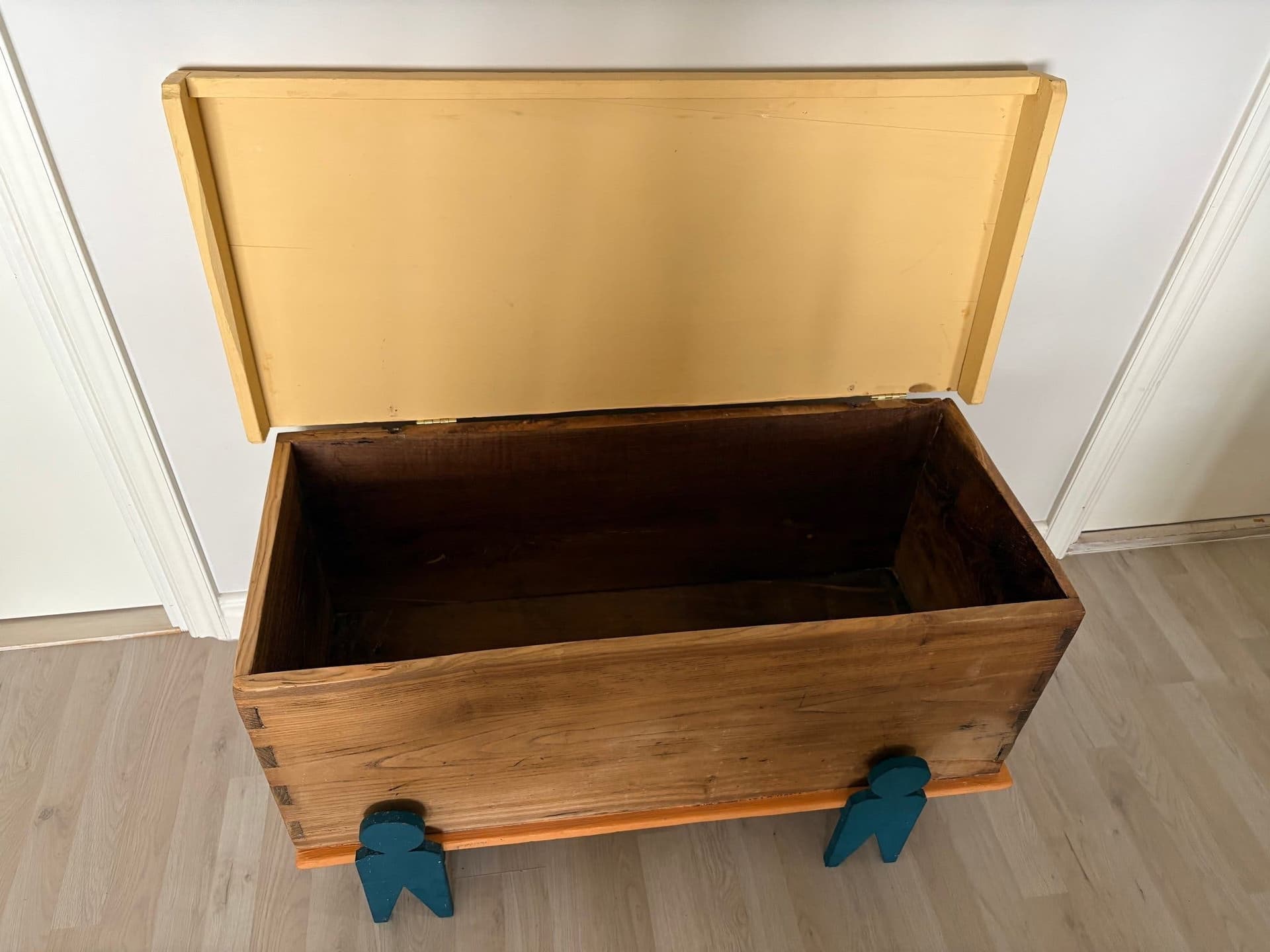 1950s Träbänk med förvaring