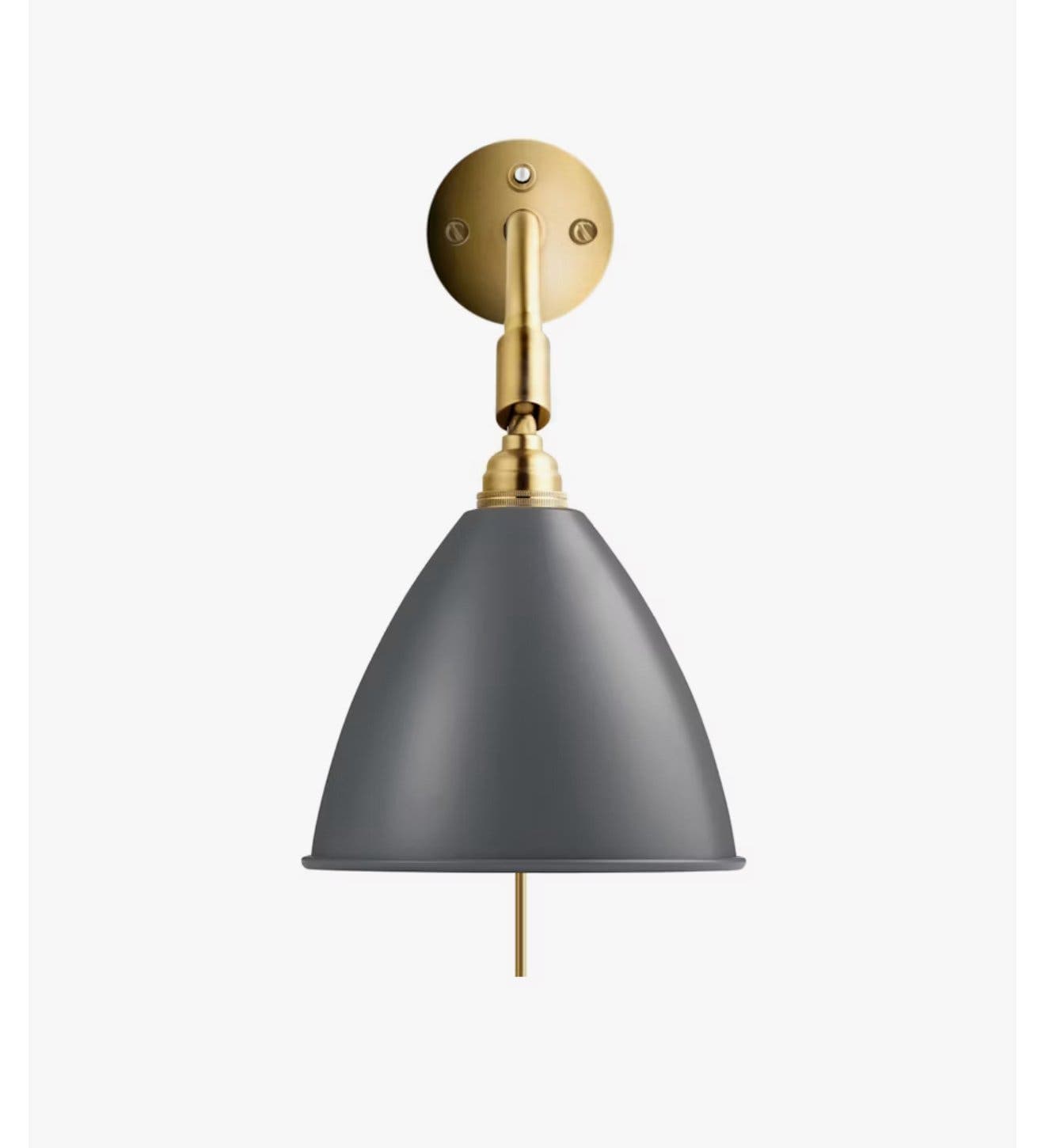 Vägglampa i mässing och grå metall