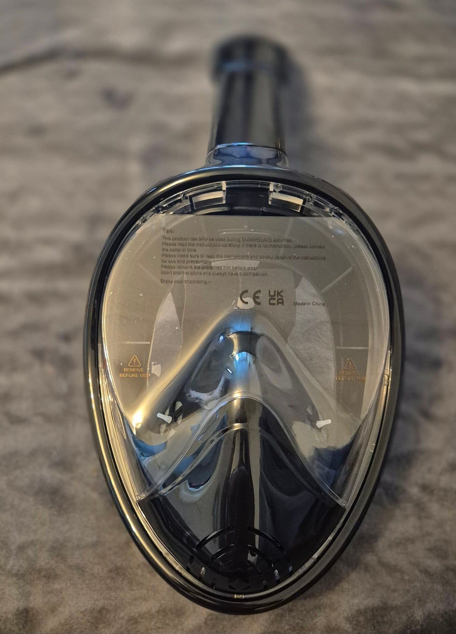 180° Panoramisk Snorkelmask med Kamerafäste – Storlek L/XL